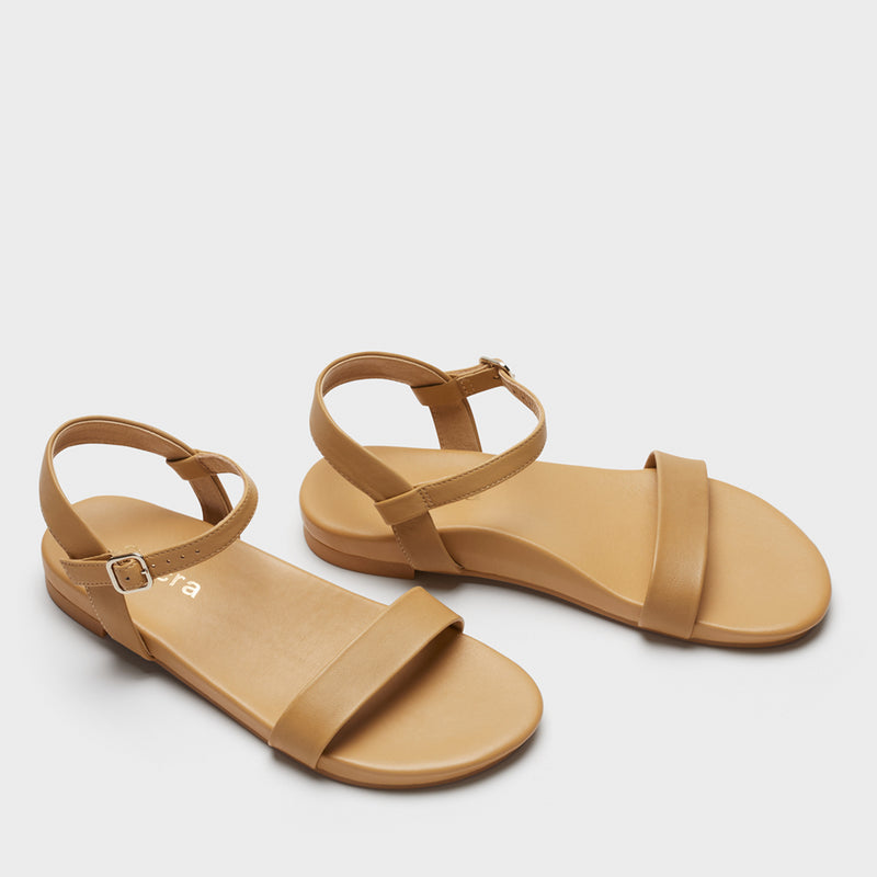 Willow tan arch support sandals front angle view