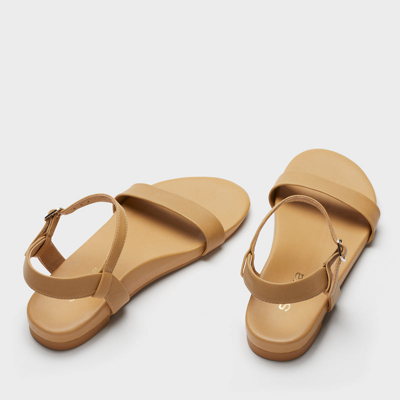 Willow tan arch support sandals back angle view